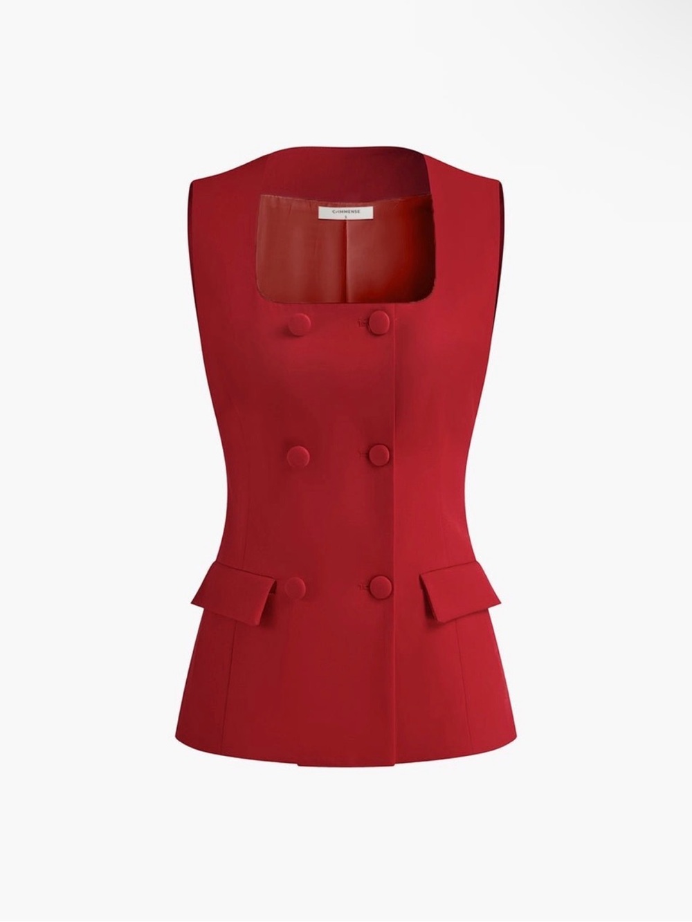 Commense Square Neck Button Vest